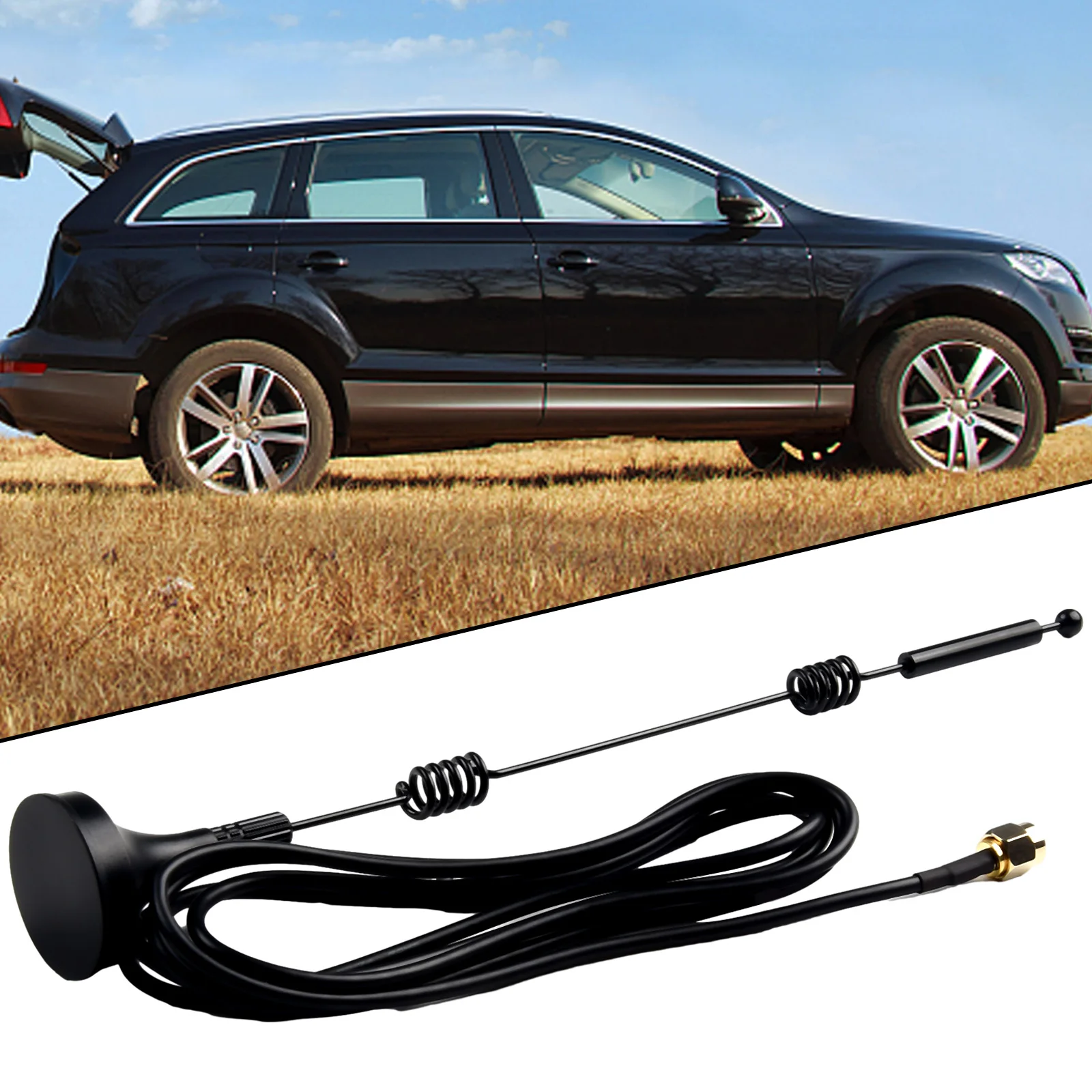 1 unidad de antena externa 12dBi de doble banda 2,4G/5,8 GHz antena inalámbrica con ventosa WiFi SMA macho base magnética antena de señal de doble hélice