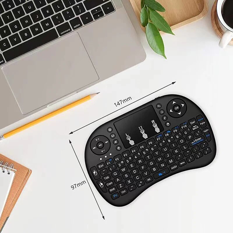 I8 Wireless Keyboard 2.4GHz Mini English Russian Touchpad Keyboard Aerial Mouse Remote Control Laptop TV Box Projector