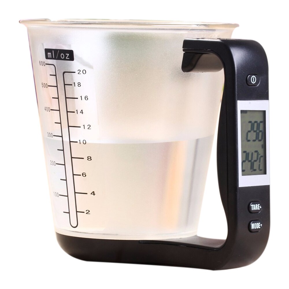 Electronic Digital LCD Display Kitchen Measuring Cups Kitchen Food Water Cooking Measuring cups scale Temperature Measuring Cups: black
