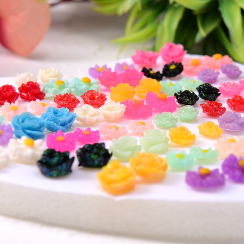 36 Pairs/Set Pink Flower Earrings Trendy Mix Cartoon Plastic anti-allergy Stud Earrings for Women Girls Child Jewelry