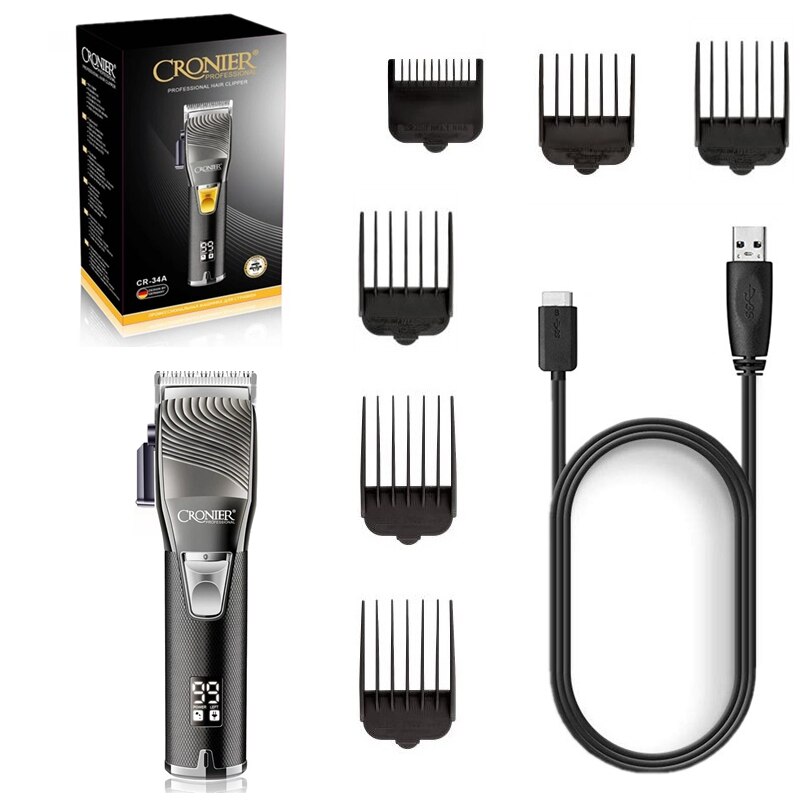 Barber fading blending hair clipper 7200RPM powerful cordless hair trimmer electric men haircutting machine: 34A