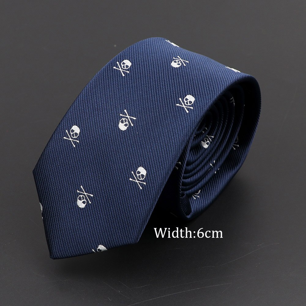 décontracté crâne cravates pour hommes classique mince 8cm Polyester cravates homme cravate pour hommes mariage marié cravate d'affaires: 14