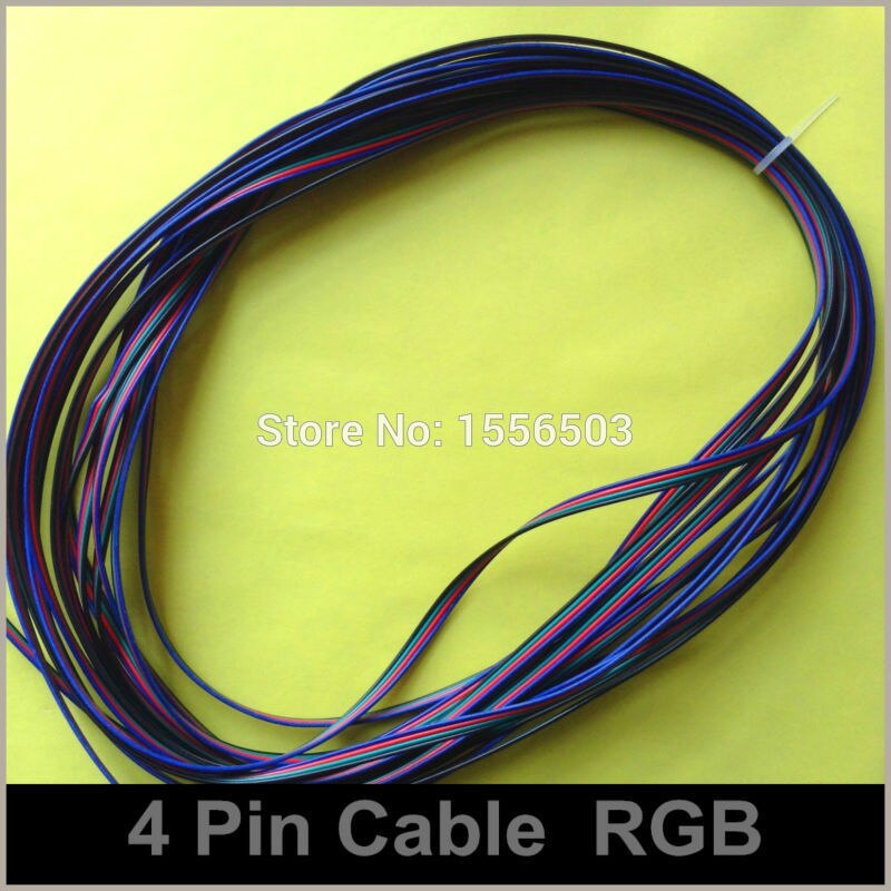 RGB Wire Tinned Copper 4 Pin AWG 22 Insulated PVC Extension LED RGB Strip Cable Wire Excellent