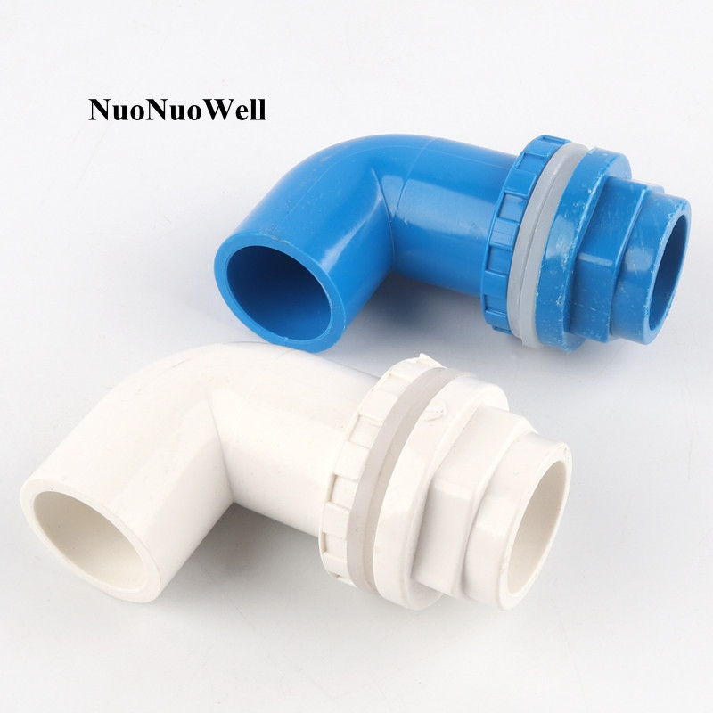 1pc 25mm PVC Pipe Connectors Hi Irrigation Aquarium Fish Tank Inlet Outlet Joints Aquatic Pet Water Tank Elbow Drainage