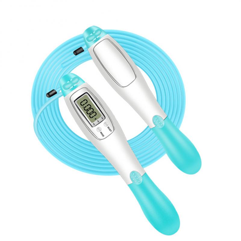 Dual-purpose Adjustable Jump Rope Intelligent Electronic Counting Rope Skipping Sports Fitness Cordless Steel Wire Skipping Rope: 06-Green wired