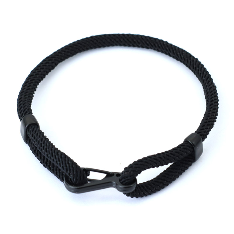 Pulsera de cuerda ajustable única para hombre y mujer, Brazalete Unisex de color negro con hebilla de aventura al aire libre, Brazalete rojo de la suerte, joyería de amistad,: VERMEIL
