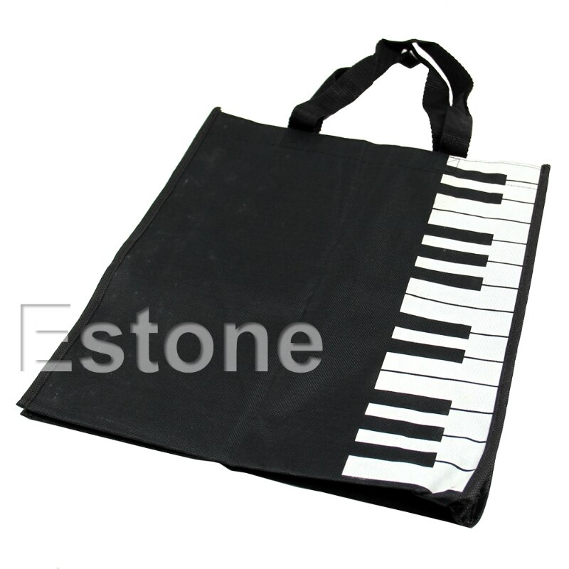 3-Pack Piano Key Tote Bags - Music Theme Reusable Shopping & Book Bags