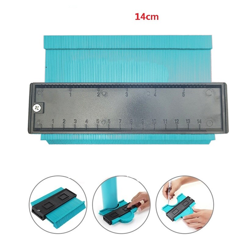 12/14/25cm plast kontur profil måler meter duplikat merking måle måleverktøy laminat tre fliser radian linjal verktøy: 6 tommers grønn