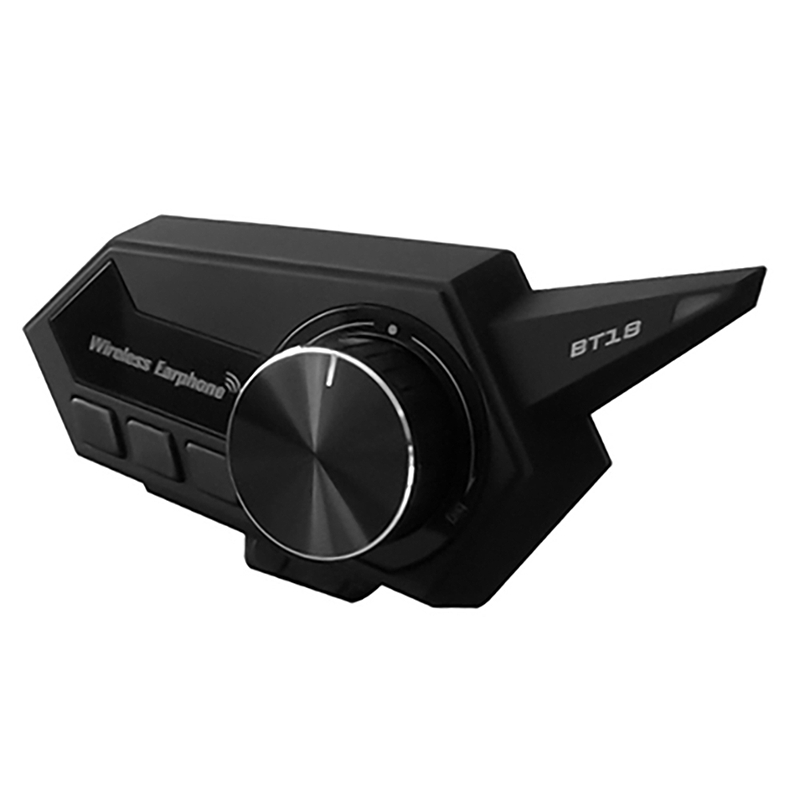 BT18-intercomunicador Bluetooth V5.0 para casco de Moto, manos libres para auriculares estéreo con casco de motocicleta, auriculares con Radio FM