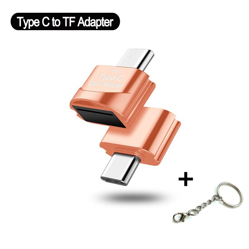 Otg naar type-c micro-sd tf-adapter, slimme geheugenkaartlezer voor samsung en huawei, micro-usb naar type-c micro-sd otg-adapter: D