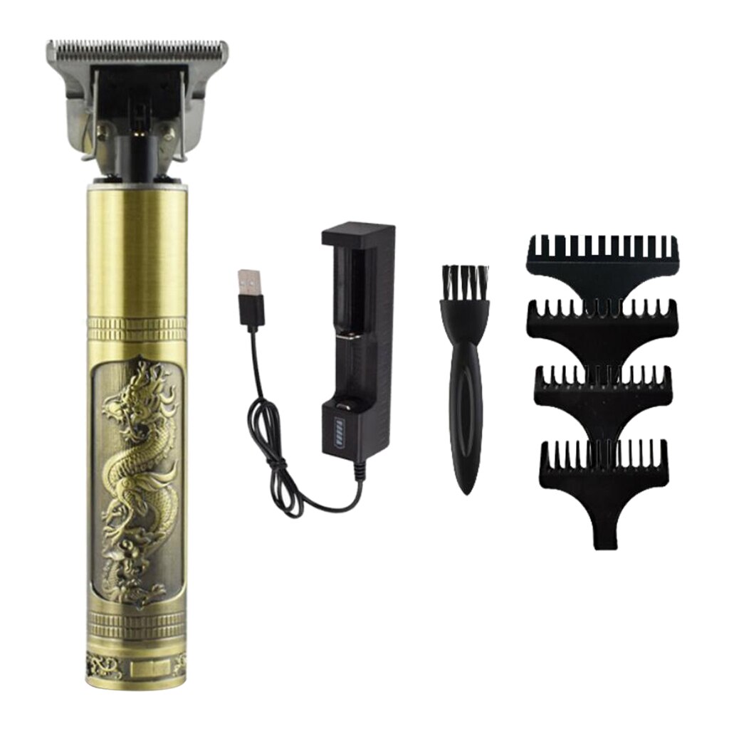 Electric Pro T-outliner Cordless Hair Clipper Trimmer Kit Rechargeable Salon Barber Oil Hair Beard Trimmer For Men Boyfriend: T2 Dragon