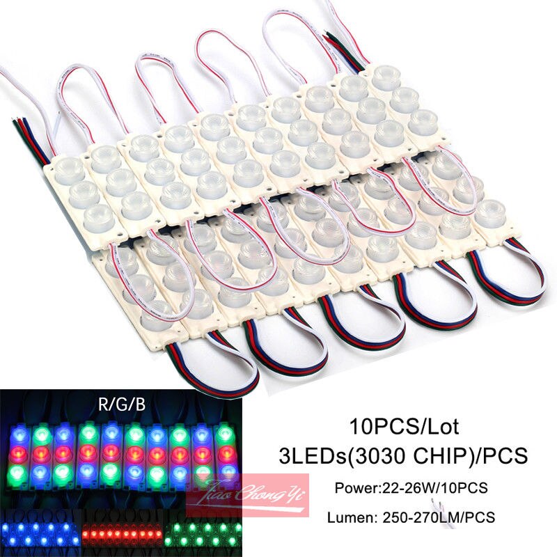 10pcs/lot Super Bright 3W 3030 SMD LED Module Lights Waterproof Light Lamp 12V