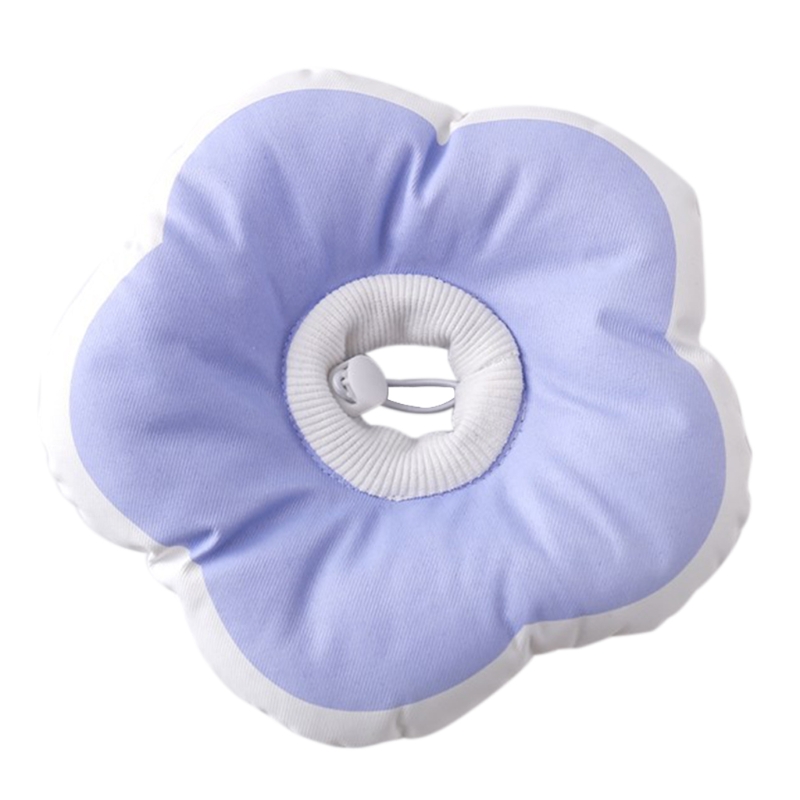 Pet Cone Adjustable Protective Wound Healing Cone After Surgery Cute Flower for Pet Owner Durable for Dog: Purple-S