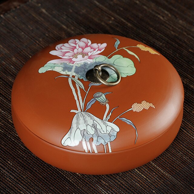 Caja de almacenamiento de té de estilo chino Puer, cajas de sellado de de arte púrpura Natural, tarros de café, granos, recipiente de Caddy, bandeja de caramelos y nueces: Pattern 18