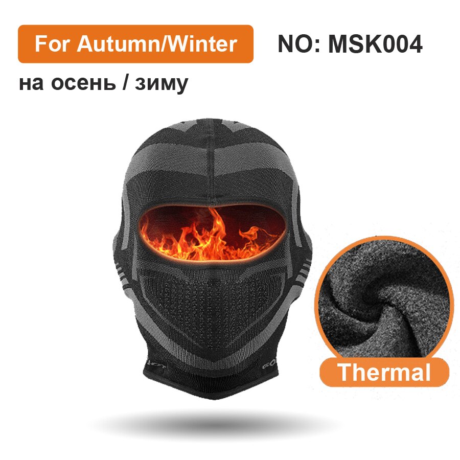 NEWBOLER Winter Thermal Cycling Face Mask Balaclava Head Cover Ski Bicycle Motocycle Windproof Soft Warm MTB Bike Hat Headwear: MSK004