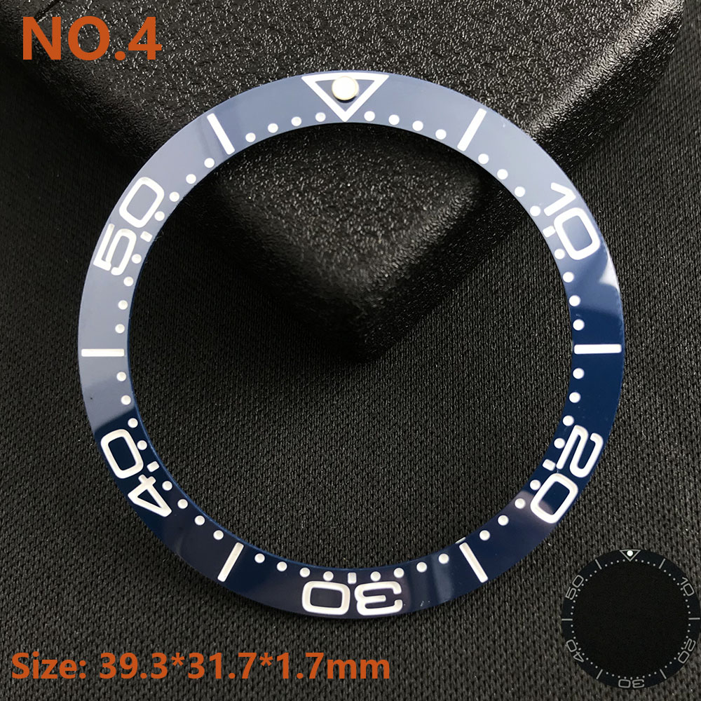 39.3*31.7 or 40.7*32.7mm Sloping Luminous Ceramic Bezel Insert Replacement of watch accessories Ceramic Bezel Insert: green