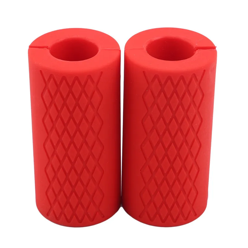 1 Paar Langhantel-Hantelgriffe, dicke Stangengriffe, Crossfit-Silikon-Anti-Rutsch-Pad, zum Hochziehen, Gewichtheben, Kettlebells, Fett Griff: Dunkelgrau
