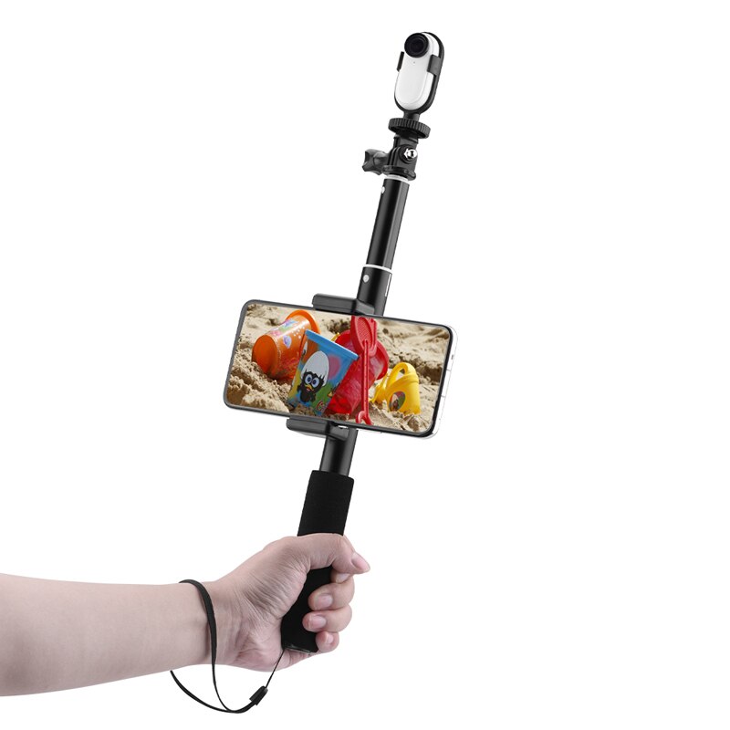 Extendable Monopod 30-93.5cm Selfie Stick Adjustable for Insta360 GO 2 Camera Frame Accessories with Phone Bracket