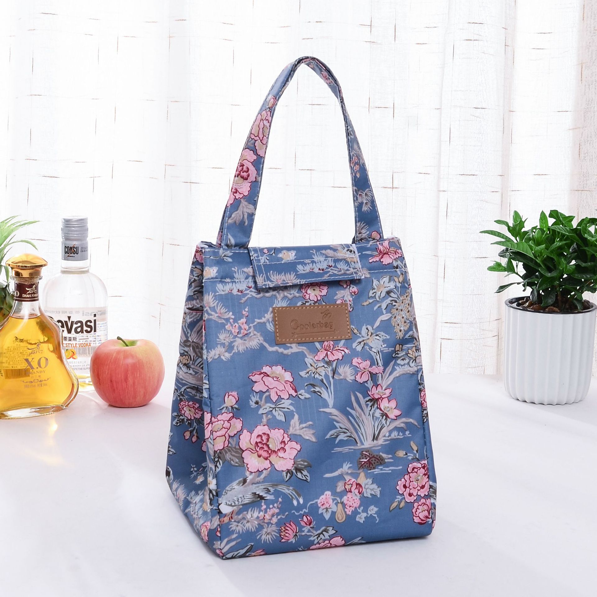 Fahrrad Blume Flamingo Mittagessen Taschen Für Frauen freundlicher Lebensmittel Kühltasche Mittagessen Kasten Kühler Mittagessen Kasten Isolierung Tragbare Tote tasche: 03