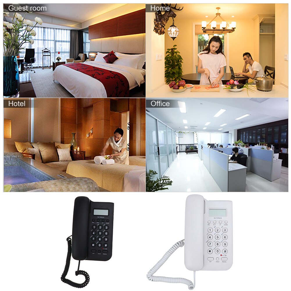 ID Display Wireless Home Office Intercom Hotel Call Wall Mount Portable Cordless Landline Telephone Desktop English For Elderly