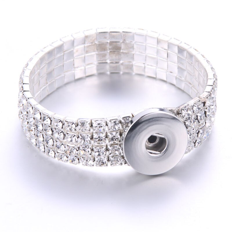 Snap Button Bracelet Vintage Rhinestone Buttons Snap Bracelet Bangle Button Bracelets 18mm Snaps Jewelry 8890