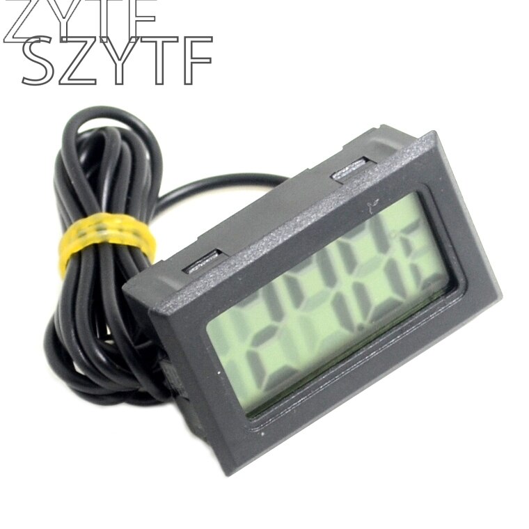 1pc min lcd-scherm digitale thermometer auto koelkast aquarium aquarium ingebouwde elektronische digitale thermometer: Zwart