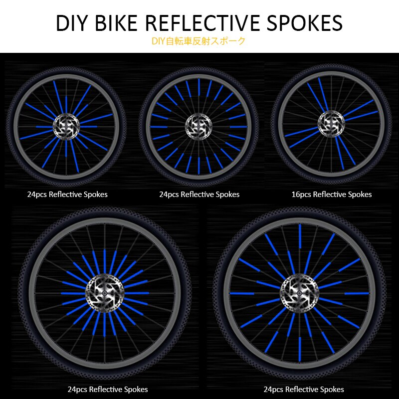 Voofeng 12 st cykelhjulfälg ekerfäste klämma rör varningsljusremsa vägsäkerhetsreflektor flerfärgad reflekterande eker
