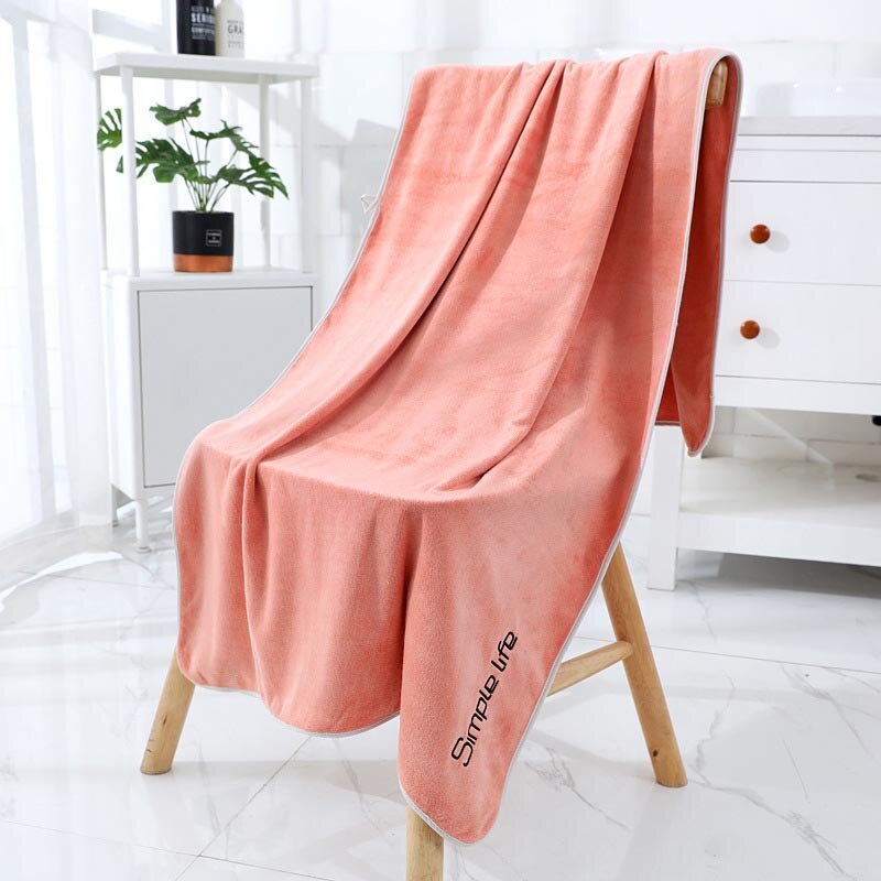 Microfiber Bath Towel Soft Absorbent Bathroom Towels Quick-drying Cloth For Bath And Sauna Thicken Spa Beach Towel Home Textile: Cornel powder
