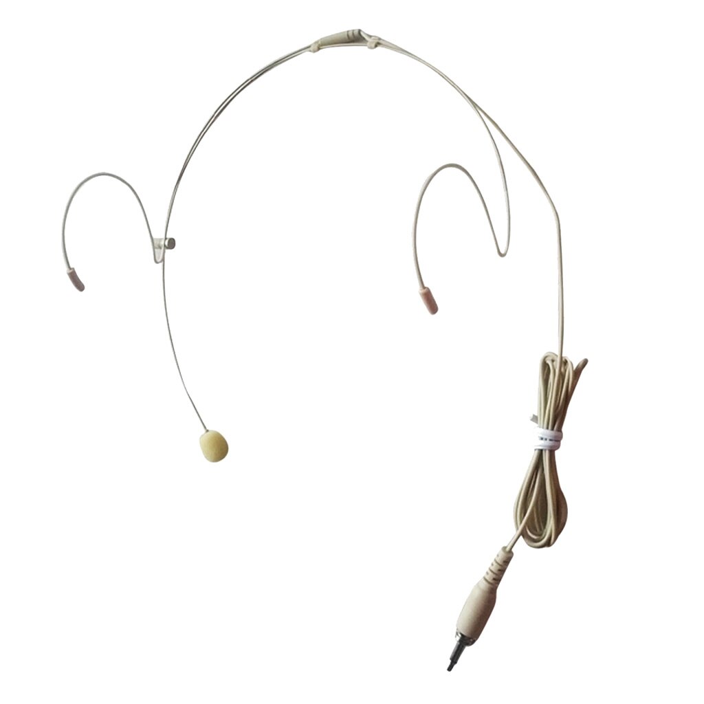 1 x 3.5mm Jack Headworn Microphone Head-Mounted Mic Hands Free Beige Voice Headworn Microphone