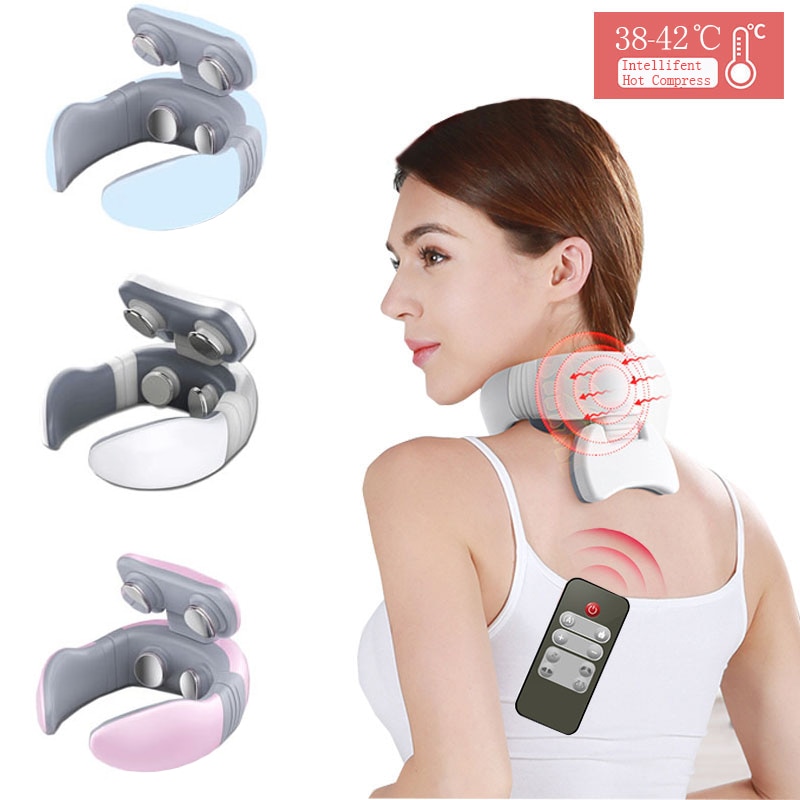 Elektrische Massage Rug En Nek Massager Apparaat Smart 4D Magnetische Puls Vermoeidheid Pijn Relief Cervicale Massage Relax Massageador