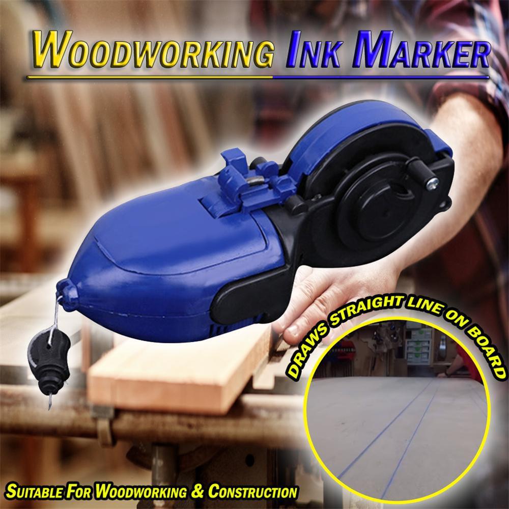 Woodworking Construction Tool Automatic/Manual Ink Marker Fountain Duct Chalk Line 30M Nylon Wire Ink Scribes Measuring Tools CD: Default Title