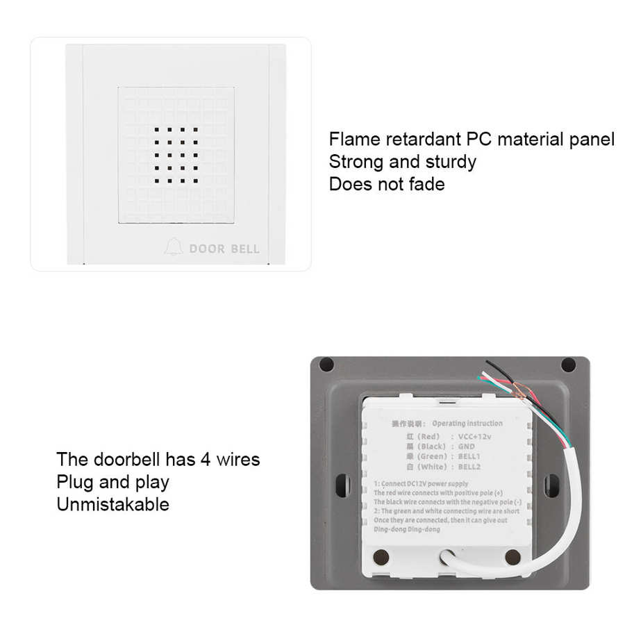 Sonoff-timbre con cable de temperatura domótica, timbre Musical Dingdong de 4 cables para sistema electrónico de Control de acceso DC12V sonoff