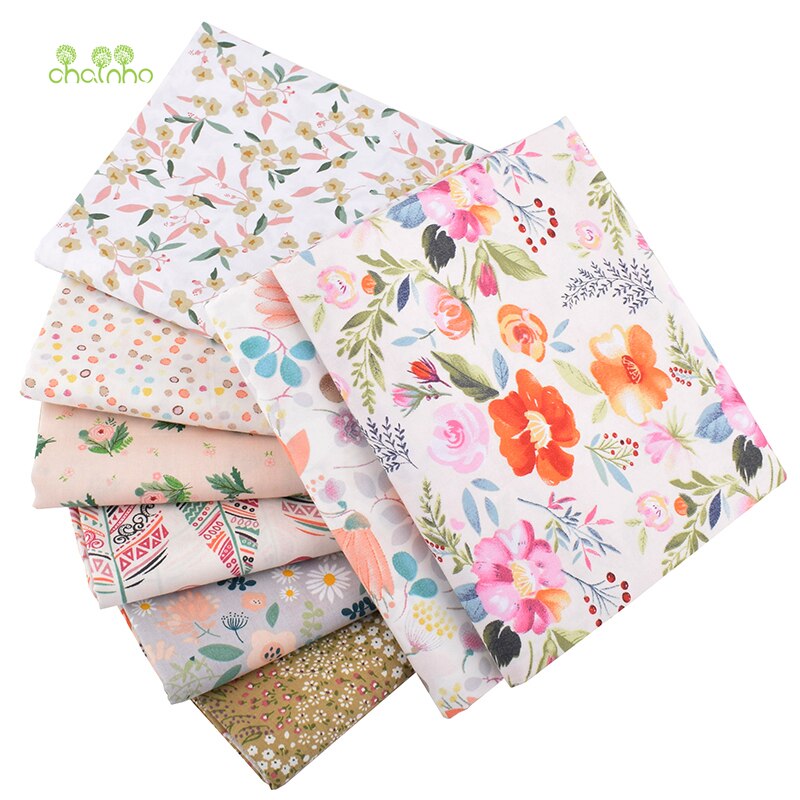 Chainho,8 Stks/partij, Bloemen Serie, Print Twill Katoen Stof, patchwork Doek Voor Diy Quilten Naaien Baby & Kind Materiaal, 40x50cm