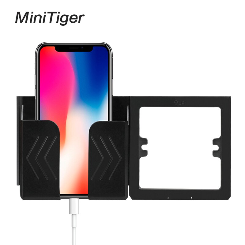 Esooli Black Grey Wall Socket Phone Holder Smartphone Accessories Stand Support For Mobile Phone One / Two Phone Holder