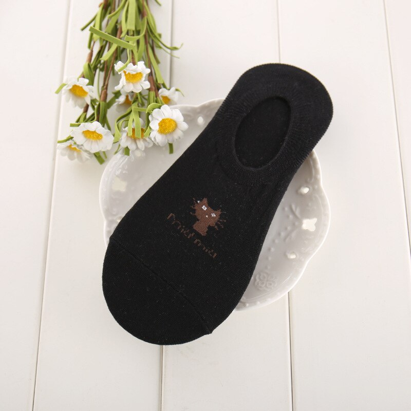 Epous sokker kvinder sød kawaii streetwear sommer forår dyreprint sox tegneserie kat lav ankel usynlig hjemmesko pige: 2