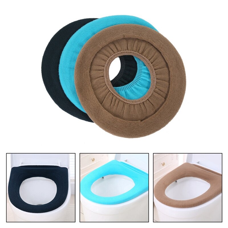 1pc tilfeldige farger toalettsete koffert varmere toalett tilbehør pidestall pute pads vaskbare toalett setetrekk