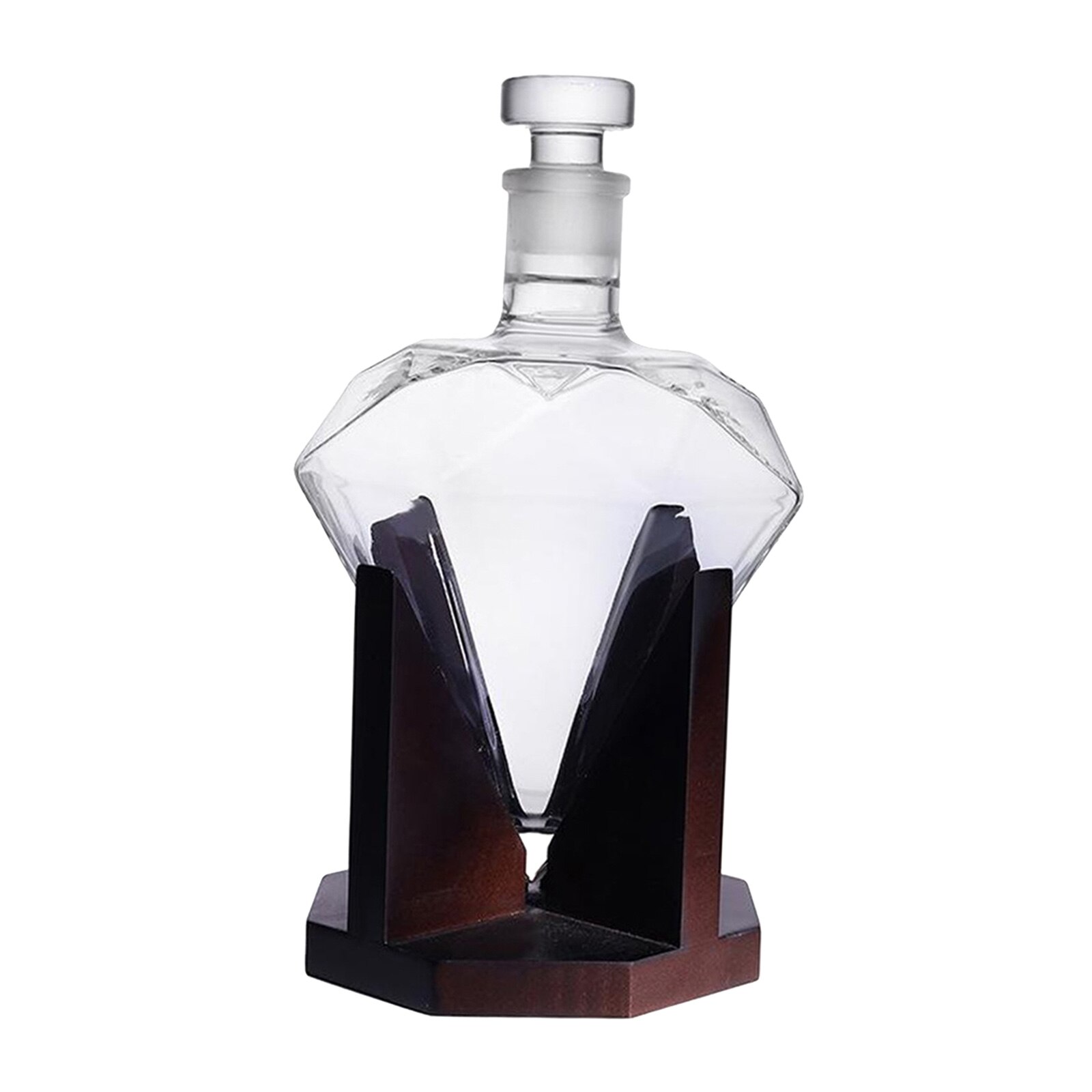 Heart Shape Glass Diamond Wine Decanter Vodka Wine Liquor Bourbon Wine Pourer Cocktail Glass Whisky Dispenser Bottle Bar Set