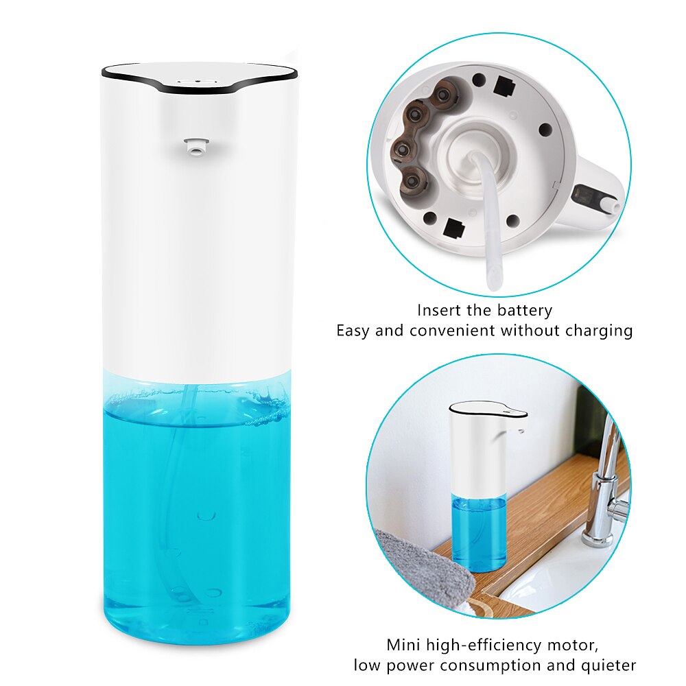 350ml/12oz Automatic Soap Dispenser, Disposable Foam Soap Dispenser Hands-free Automatic Foam Soap Dispenser to Kitchen Bathroom