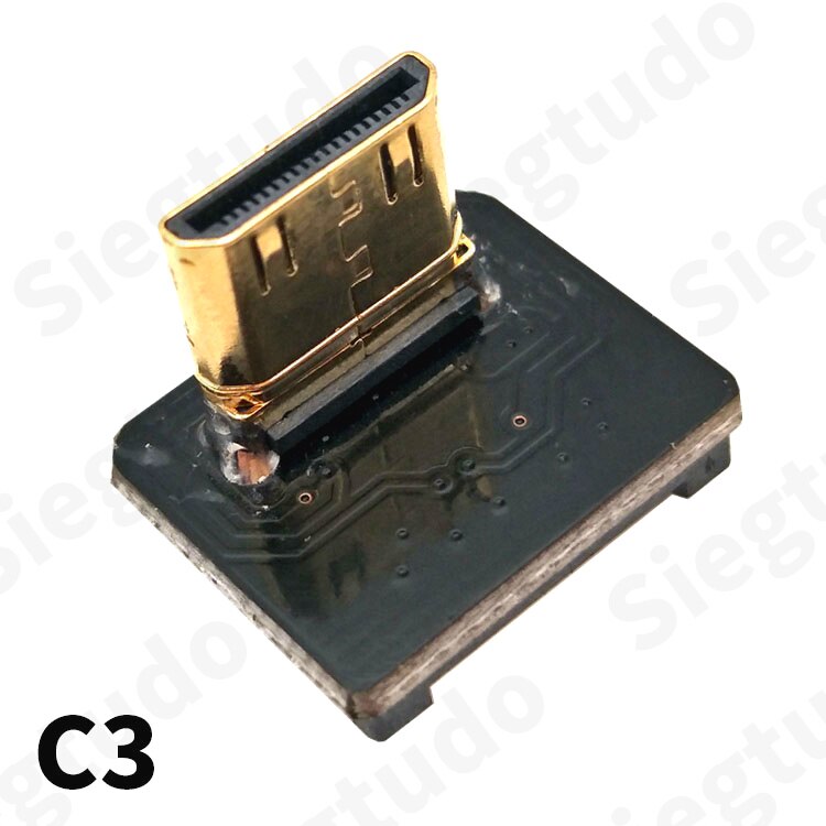 FPV Micro Mini HDMI 90 Degree Angled Adapter FPC Flat Cable Pitch 20pin Plug Connector: C3 Adapter