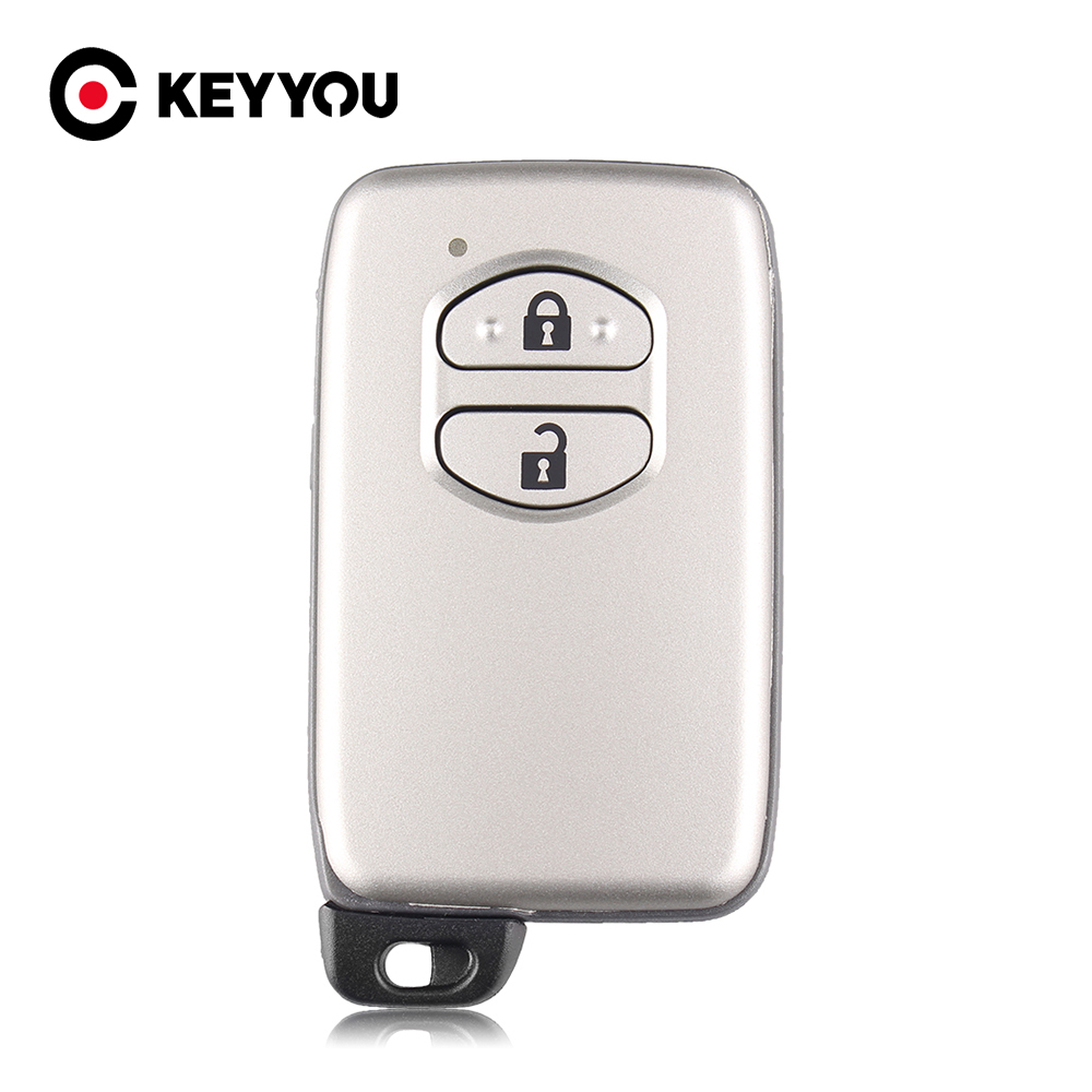 KEYYOU-Reemplazo de mando a distancia de 2/3 botones, funda de llave inteligente de coche para Toyota Camry, cubierta de llave FOB, carcasa en blanco con hoja