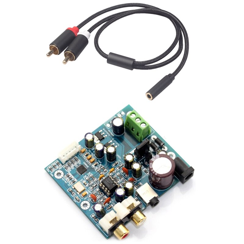3.5mm stereo-audio-buchsen (weiblich) ,  to 2 cinch-stecker (männlich), adapterkabel &  es9018 kω 2m dac-platine,  es9018 i2s eingangs-decodierungsplatine: Default Title