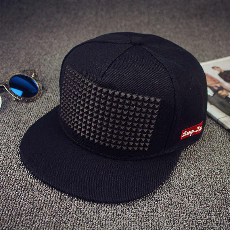5 kleuren plastic driehoekige baseballpet hiphoppet platte pet snapback pet hoeden voor mannen en vrouwen: Zwart