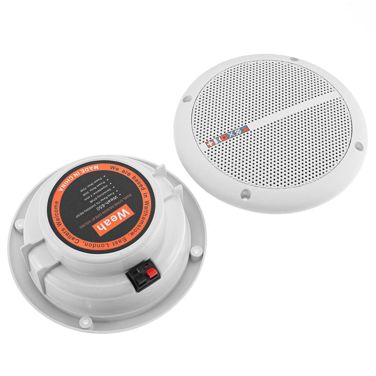 Pyle waterdichte luidspreker 300 Watt 8-inch 2-weg marine, wit, PLMR82