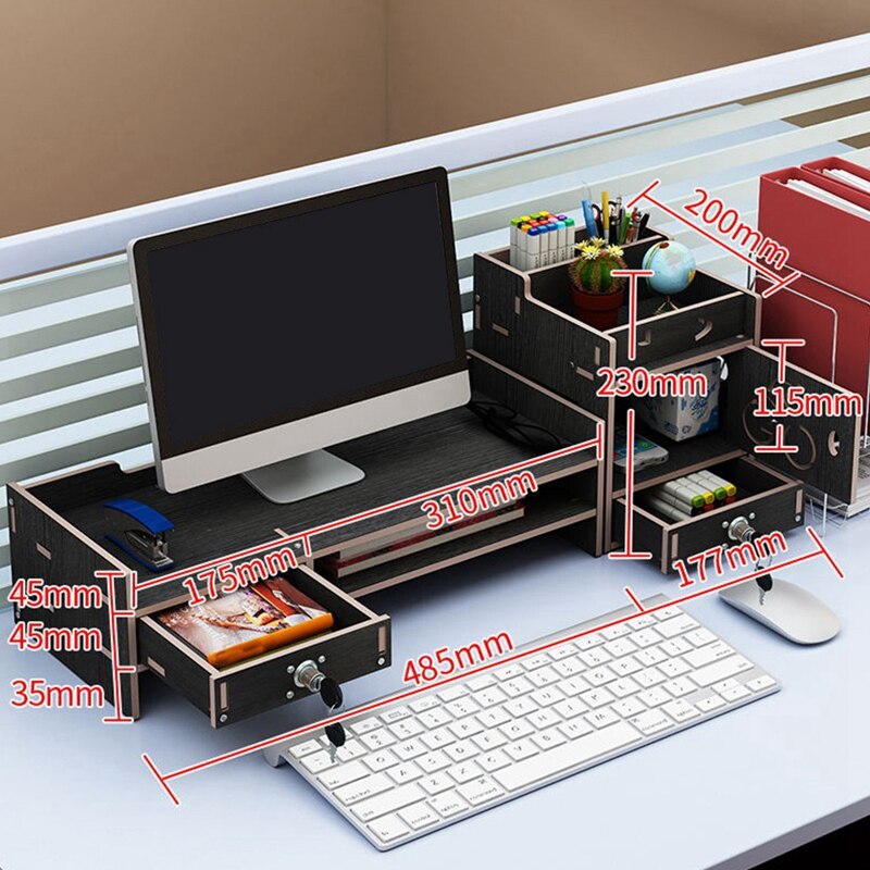 -Black Computer Stand Monitor Increase Stand Z05-S Desktop Computer Stand Office Desktop Rack for Office Computer Desktop