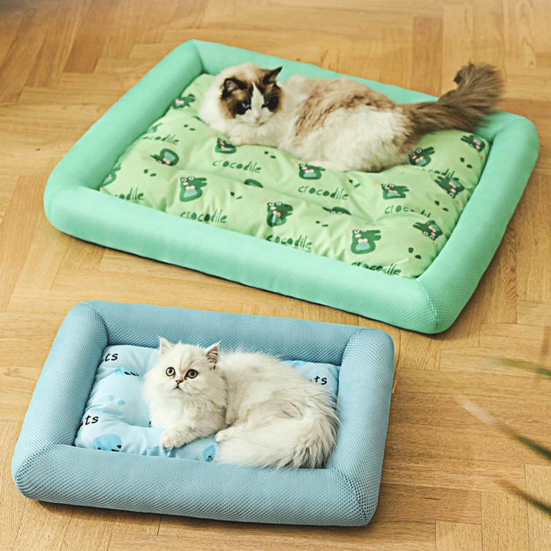 Cojín refrescante de verano para cama de Gato, almohadilla de hielo para perro, estera cuadrada para dormir para cachorros, perros, gatos, perrera para mascotas, , frío