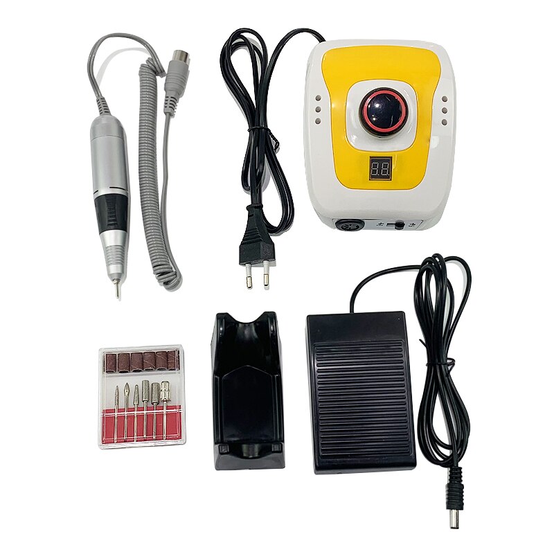 Máquina pulidora para uñas, 65W, DM206, para manicura y pedicura: yellow nail drill