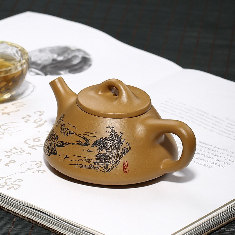 recommended pure manual high-capacity teapot set tea service home famous authentic landscape stone gourd ladle pot