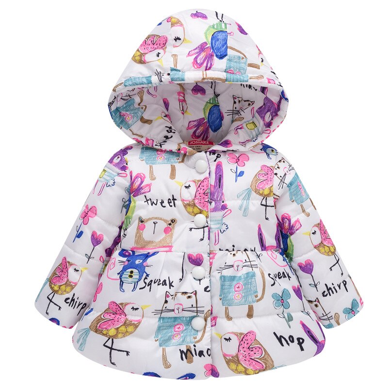 Winter Jas Voor Meisjes Baby Jas Kids Parka Catoon Graffiti Hooded Animal Sneeuw Pak Kinderen Winter Jas: 120