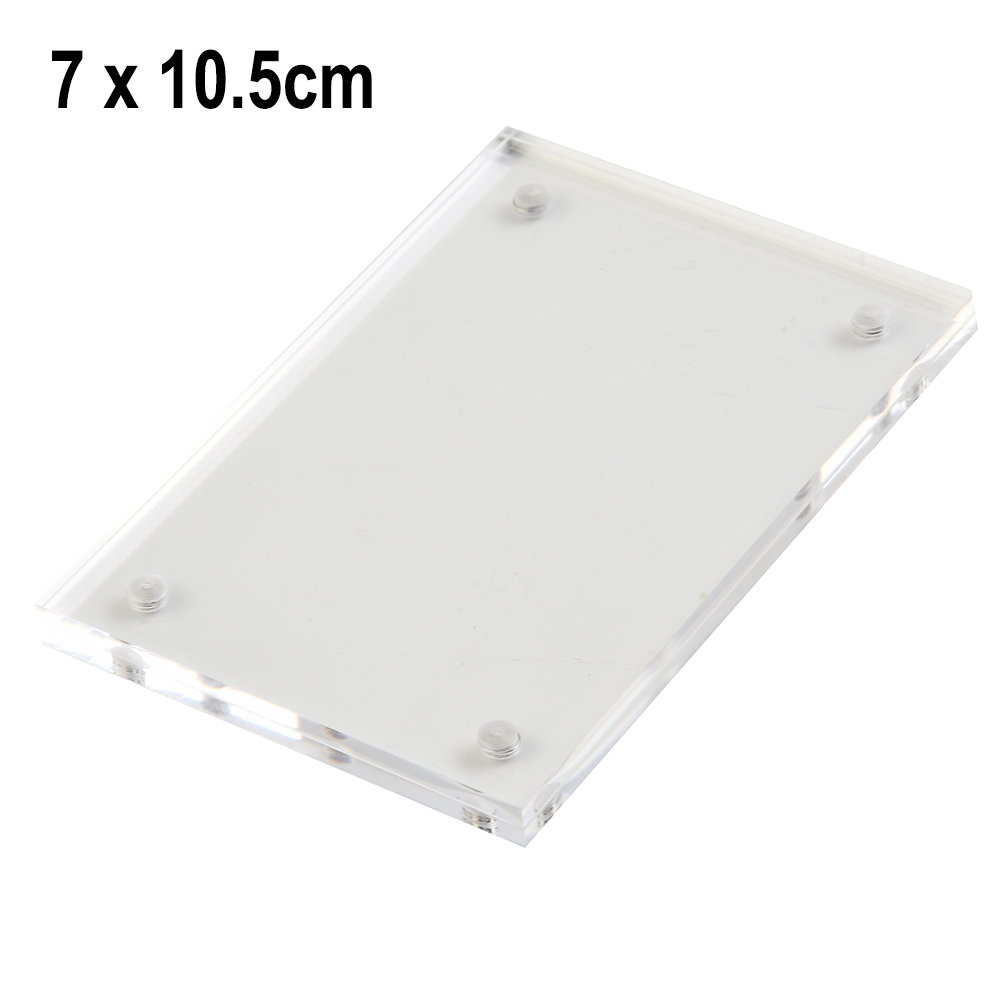 Cadre Photo magnétique Transparent en acrylique, porte-carte Photo autoportant, présentoir de bureau magnétique: Rouge