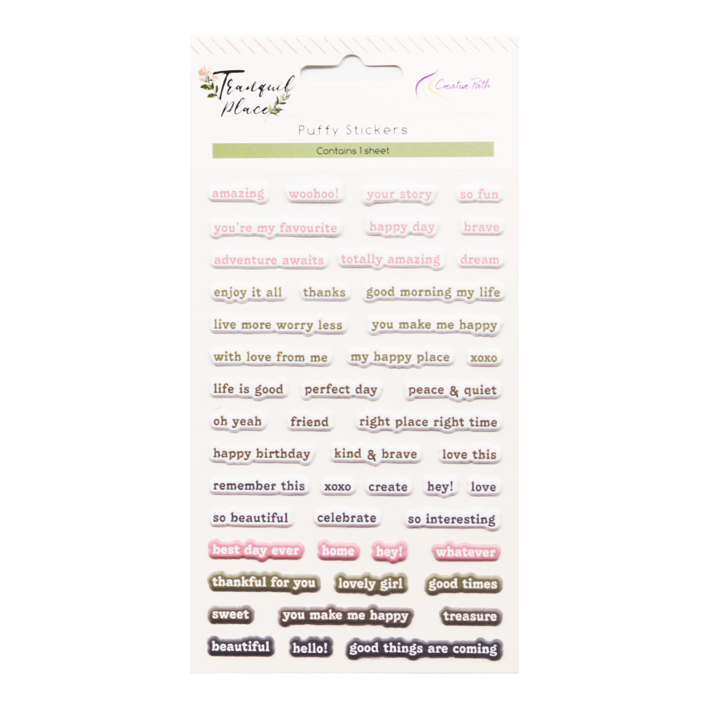 Pegatinas de palabras con motivo hinchado de camino , adornos autoadhesivos, manualidades DIY para álbum de recortes, fabricación de tarjetas, decoración de diario